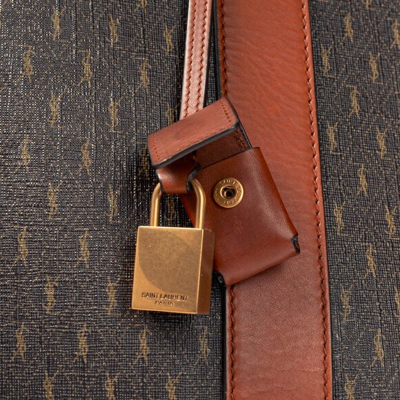 Saint Laurent Le Monogramme 72H Duffle Chestnut Cassandre Canvas & Leather Bag - Picture 8 of 16